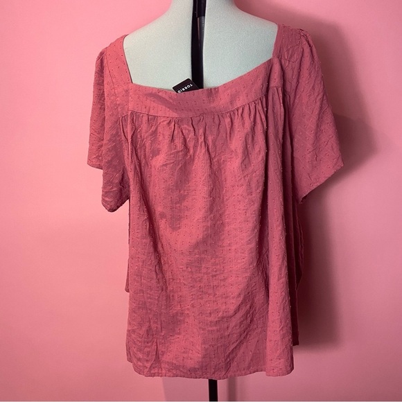 Torrid Clip Jacquard Square Neck Flutter Sleeve Top Size 5, 5X, 28 NWT - Picture 6 of 9